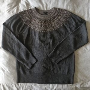 Theory 100% Wool Long Sleeves Crewneck Knit Men's Sweater. Size L. color Grey.